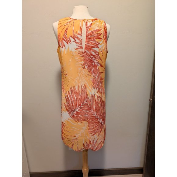 Calvin Klein Palm Print Sleeveless Summer/Spring Bright Dress size 14 - Picture 2 of 5
